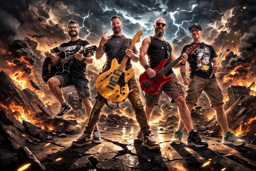 Os Cães Enferrujados — foto oficial da banda em Curitiba