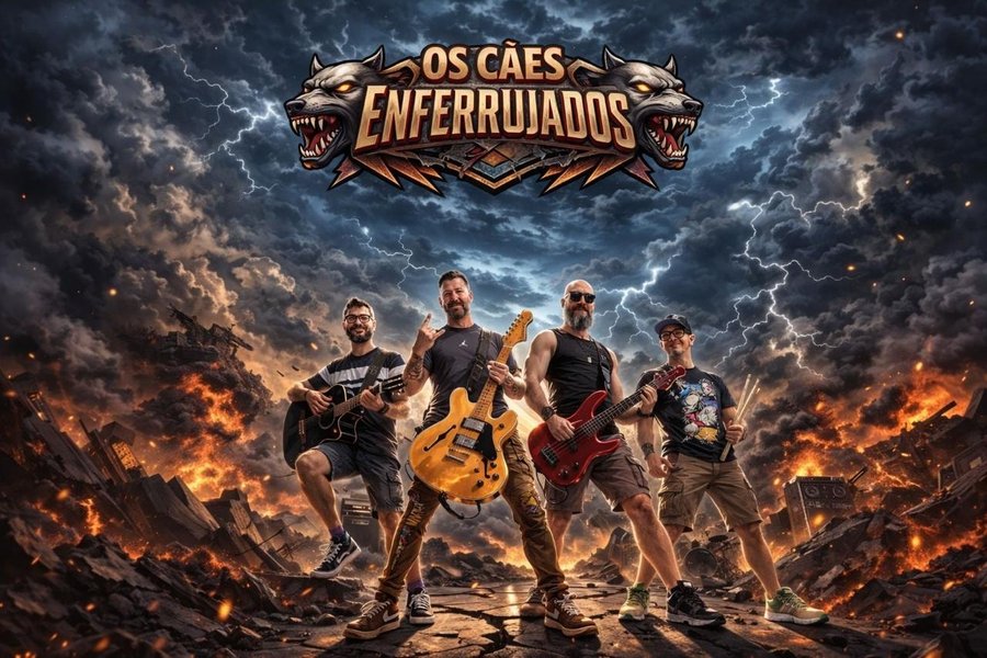Os Cães Enferrujados — pôster oficial da banda